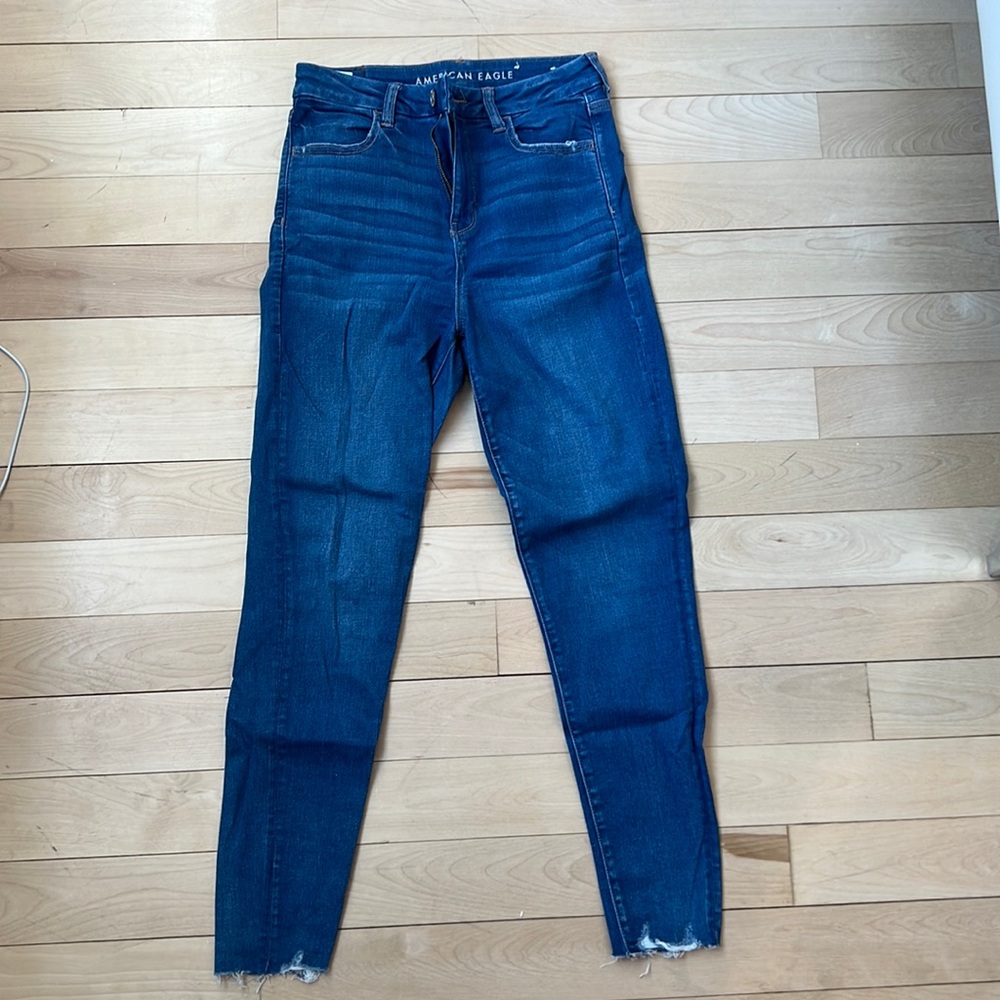 American eagle blue high rise jegging size 8